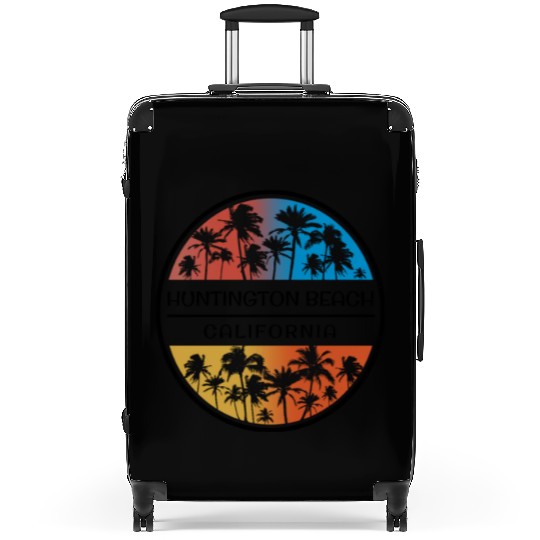 Huntington Beach California Palm Tree Stylish Suitcases