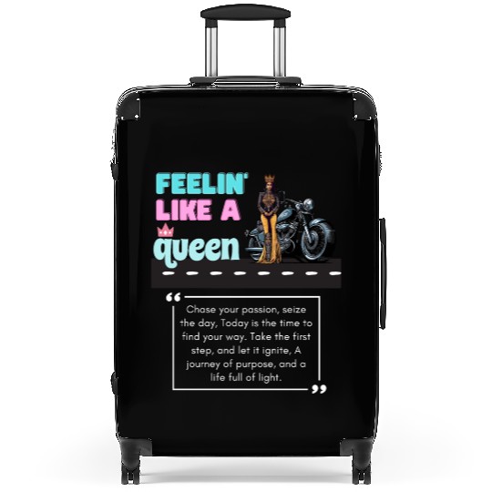 Feelin' Like a Queen Lady Biker motorcycle-theme Suitcases