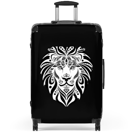 Black and White Lion Design Suitcases