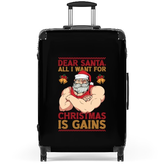 Dear Santa Christmas Gym Training Holiday Workout Suitcases