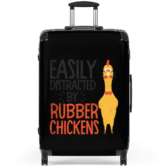 Rubber Chicken Enthusiast Loud Scream Yellow Suitcases
