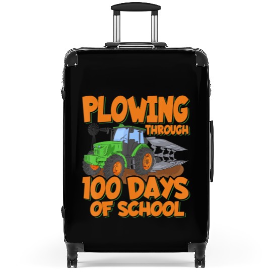 Plowing through 100 Days of School Farmer Tractor Suitcases