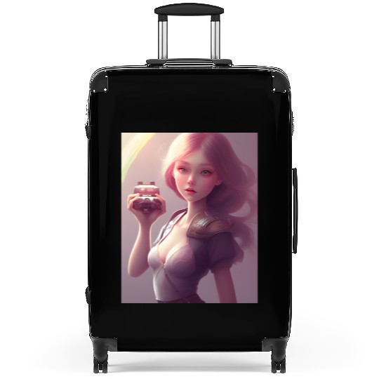 #2 teen gamer girl AI ART Suitcases