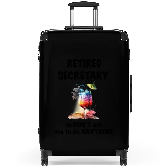 Retired Secretary Vacation Tropical Cocktail Umbre Suitcases