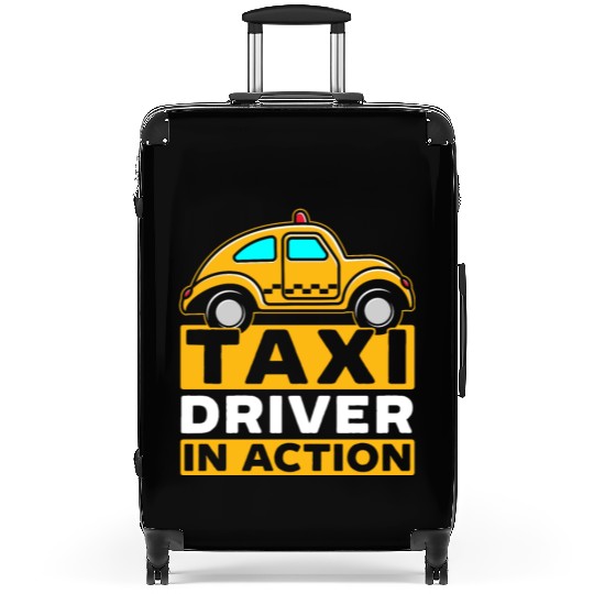 Taxi Driver In Action Taxicab Cab Driver Cabbie Suitcases