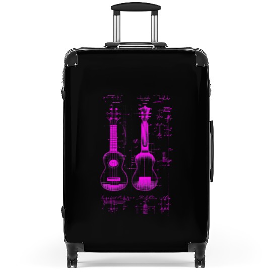 Ukulele Leonardo Da Vinci Sketch Blueprint Suitcases