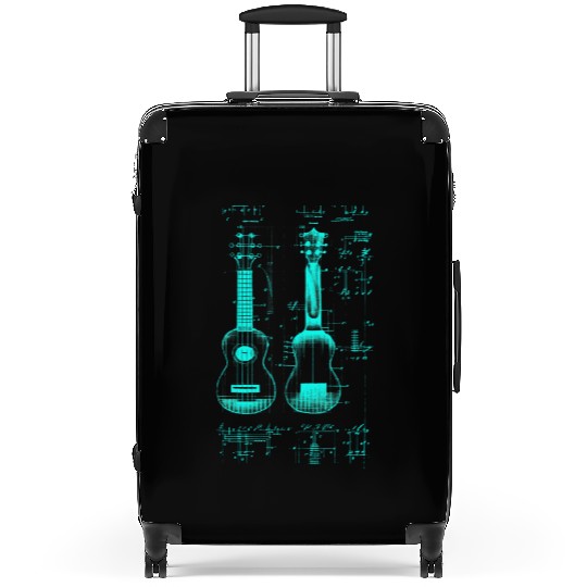 Ukulele Leonardo Da Vinci Sketch Blueprint Suitcases
