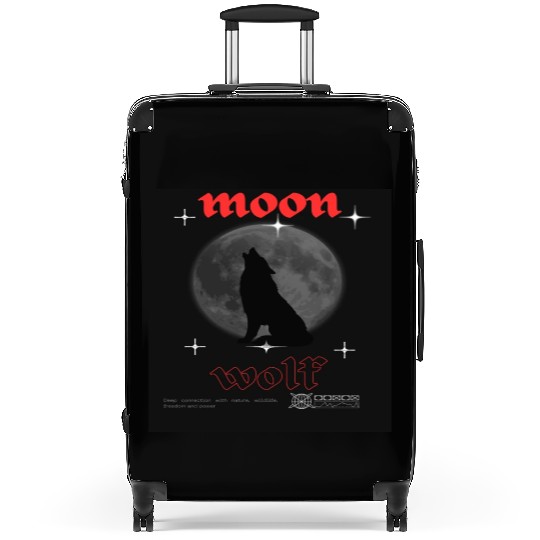 moon wolf Suitcases
