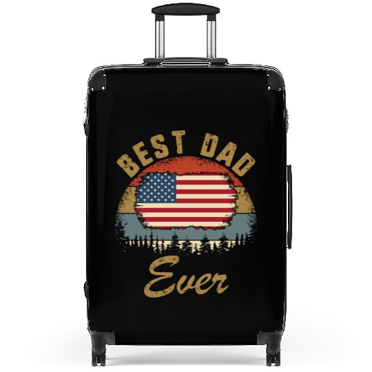 Best Dad Ever US American Flag Patriotic Fathers Suitcases