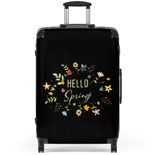 hello spring happiness time Suitcases