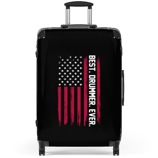 Drummer American Flag Drum Player US Flag Drummer Suitcases