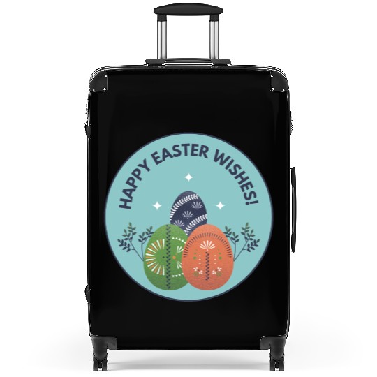 Blue Happy Easter Wishes Suitcases