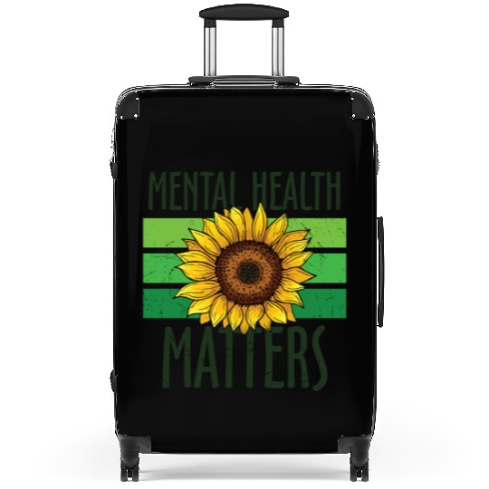 Mental Health Matters Green Sunflower Suitcases