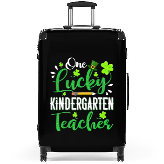 One Lucky Kindergarten Teacher Pencil Shamrock Pa Suitcases