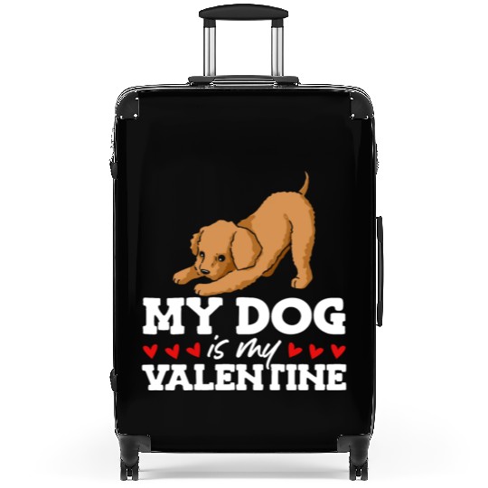 My Dog Is My Valentine Date Cute Doggy Suitcases