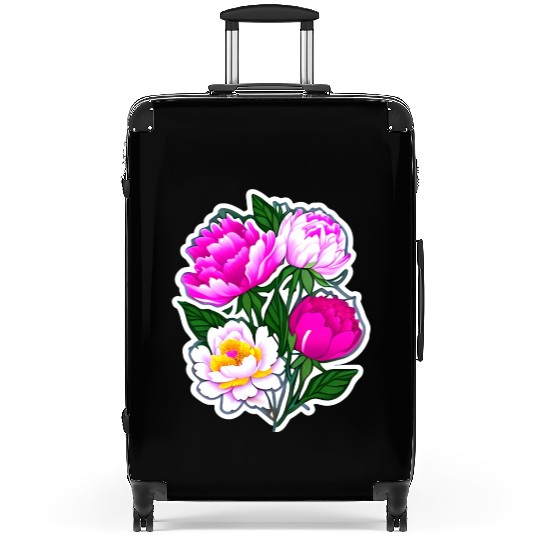 Peony Flower Art Suitcases