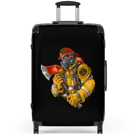Fire Fighter With Axe Suitcases
