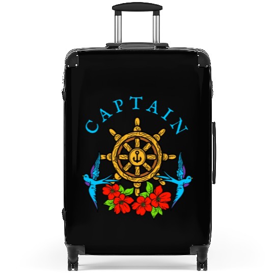 Captain Tattoo Art Sailing Helm Suitcases