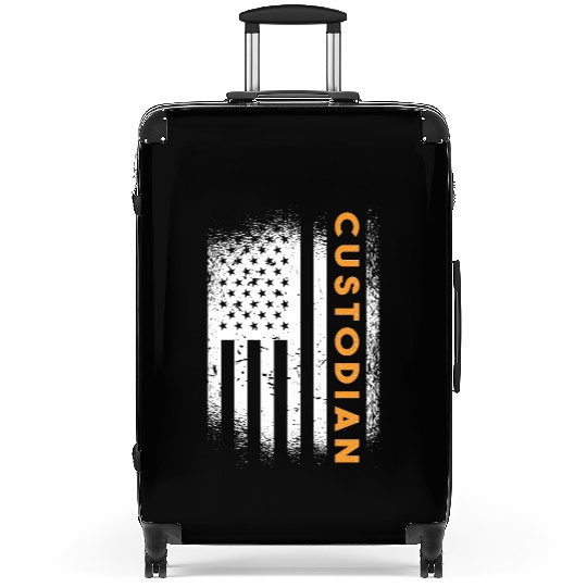 Cleaner Janitor American Flag School Custodian Suitcases