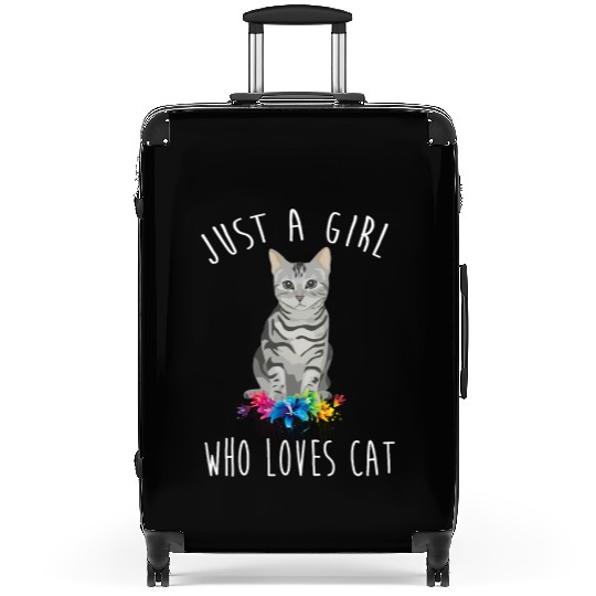 Just A Girl Who Loves Cats Flower for Cat Lovers Suitcases