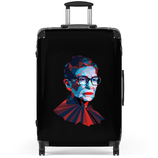 Ruth Bader Ginsburg low polygon design red blue Suitcases