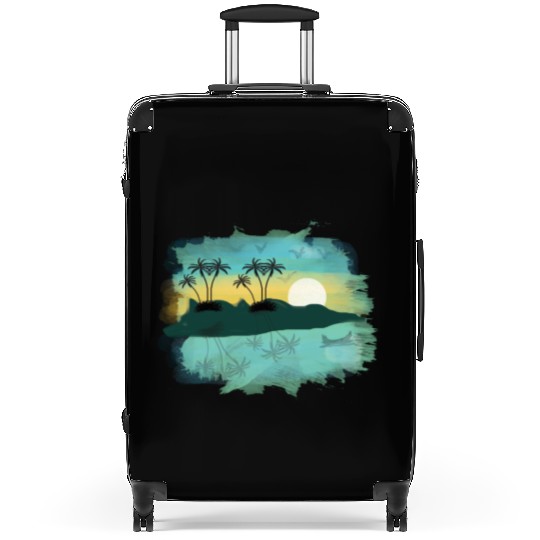 Beach Sunset Watercolor Design Sublimation Art 2 Suitcases