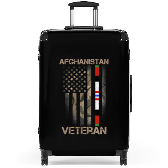 Afghanistan Veteran American US Flag Proud Army Mi Suitcases