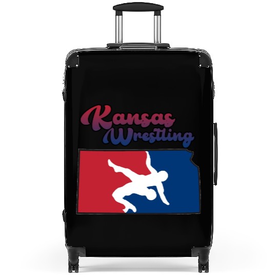 Kansas Wrestling (USA Colors) Suitcases