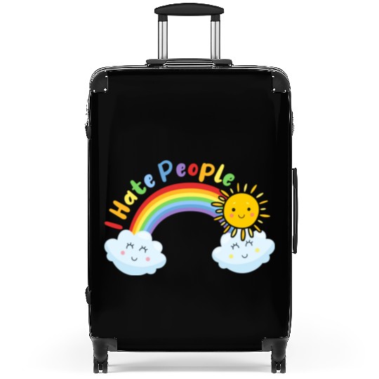 Cute Sun And Cloud I Hate People Suitcases
