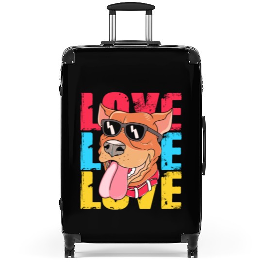 Pit Bull Dog Wearing Sunglasses I Love My Pitbull Suitcases
