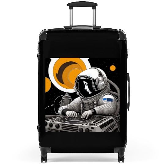 Intricate detailed artwork of astronauts using Suitcases