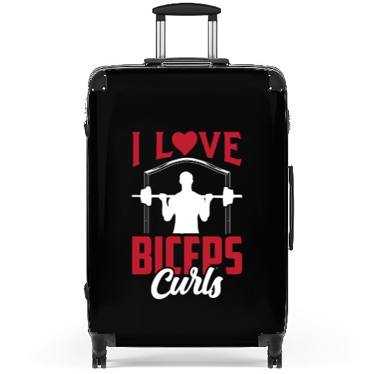 I Love Biceps Curls Curl Sayings Muscle Workout Suitcases