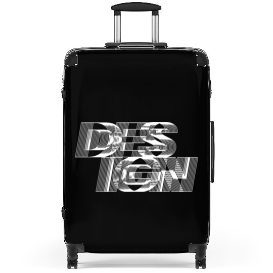 black and white design typography Suitcases