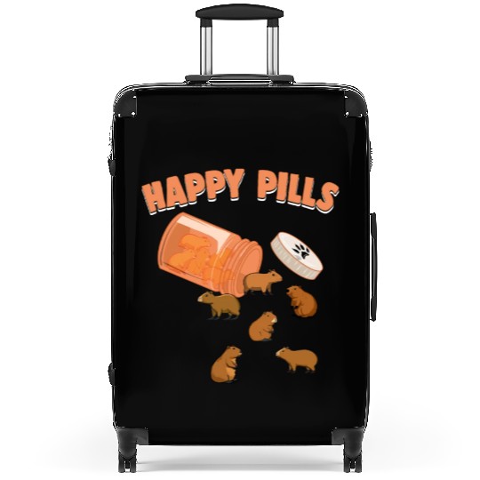 Happy Pills Capybara Funny Capibara Lover Humor Suitcases