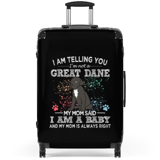 Black Great Dane Mom Puppy Baby Dog Mothers Day Suitcases