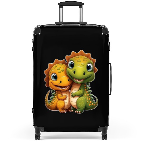 Cute dino dinosaur siblings brothers kids love Suitcases