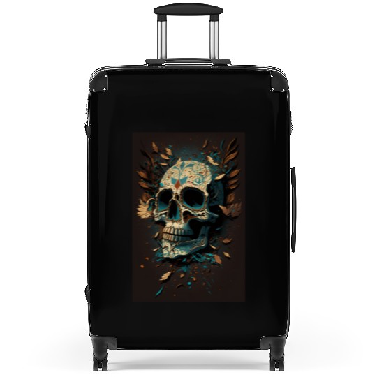 Skull Dia de los Muertos Halloween Tattoo Gift Suitcases