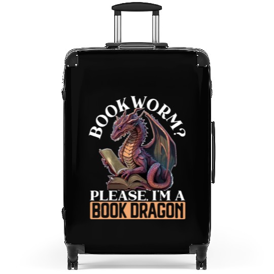 Bookworm Please I'm A Book Dragon Myth Dragon Suitcases
