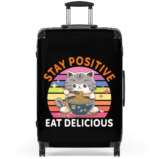 Stay positive Eat delicious Japanese Style Suitcases