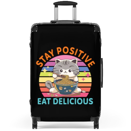 Stay positive Eat delicious Japanese Style Suitcases
