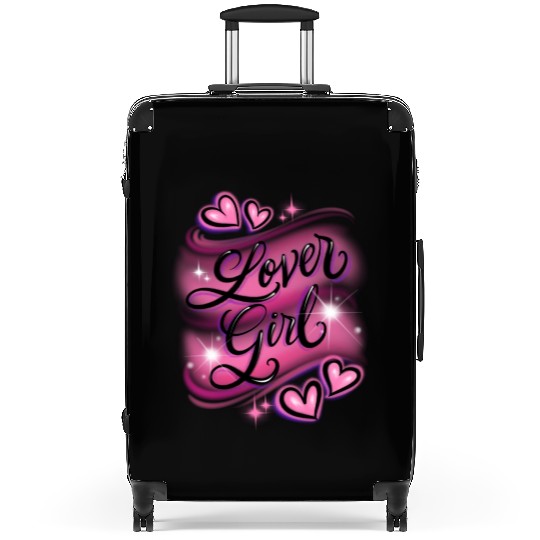 Lover Girl pink airbrush design Suitcases