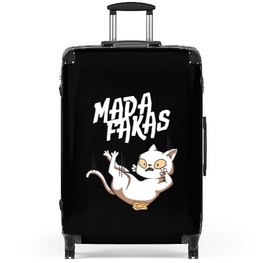 Clumsy Cat I Madafakas I White Cat Suitcases