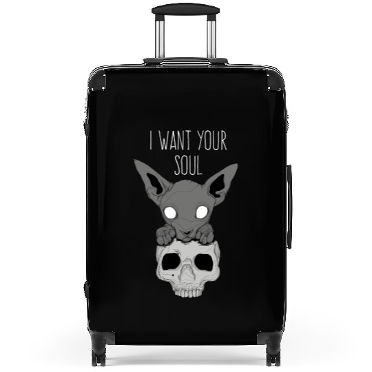 Death Cat Skull Suitcases