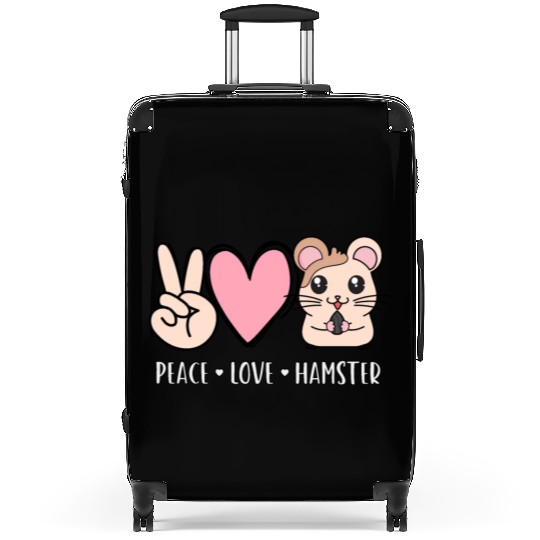 Peace Love Hamster Funny Cute Hamster Lover Gift Suitcases
