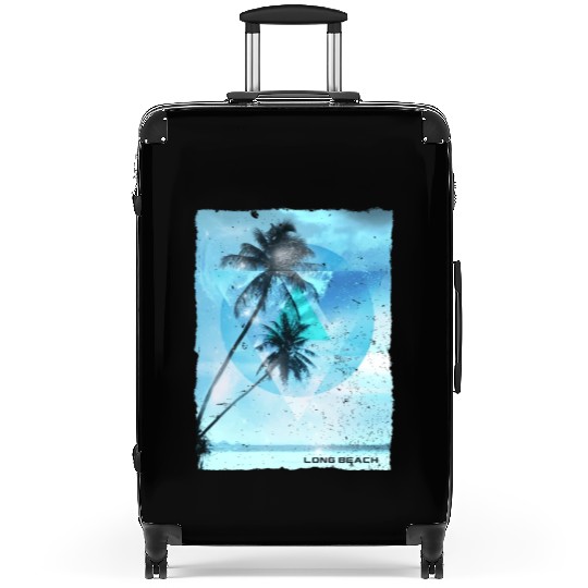 Artistic Long Beach California Palm Tree Vacation Suitcases