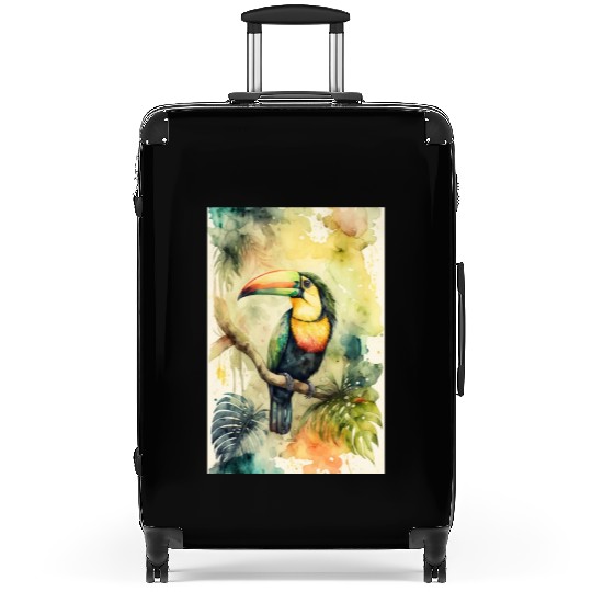 Toucan Watercolor Bird Jungle Tropical Rainforest Suitcases