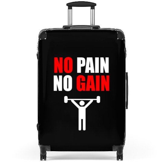 No pain no gain gym quote Suitcases