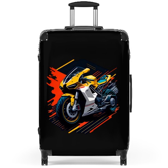 Motorcycle illustration Suitcases