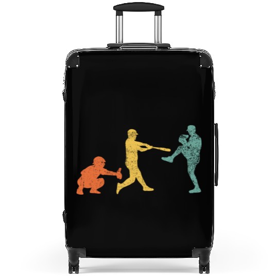 Baseball Catcher Pitcher Batter Vintage Suitcases