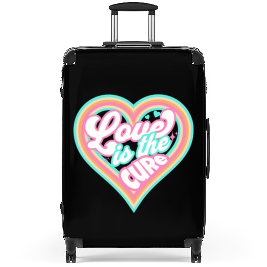 LOVE IS THE CURE (pink) Suitcases